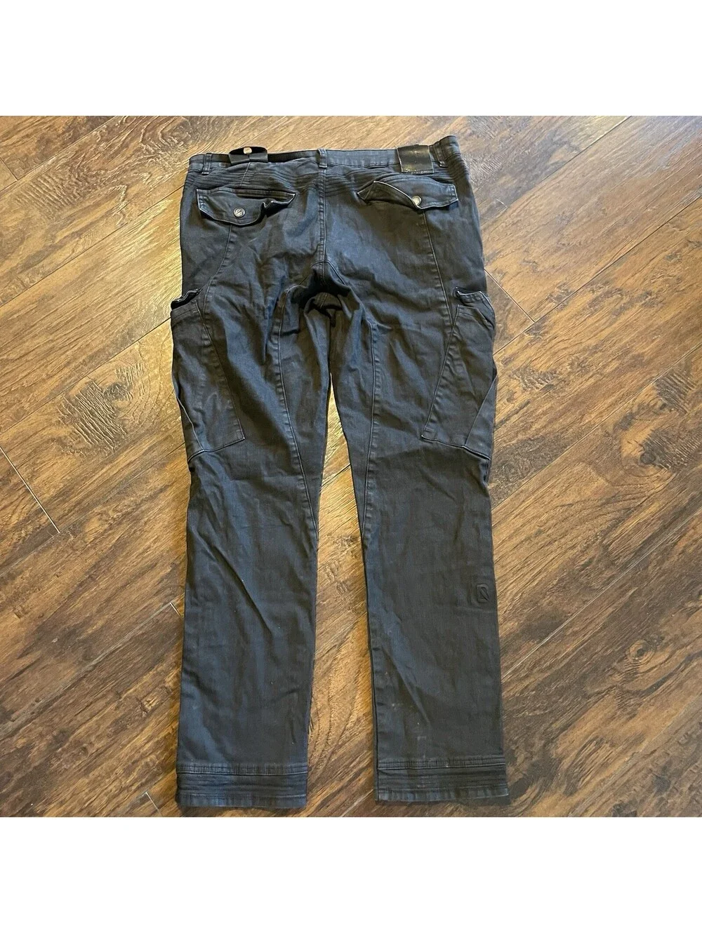 DREAMLAND RAZKIT COATED CAGO CARGO BLACK TWILL PANTS SIZE 40